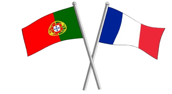 Drapeaux du Portugal et de la France