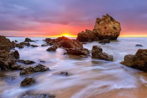 The golden rocks of the Algarve, south of Portugal, Europe