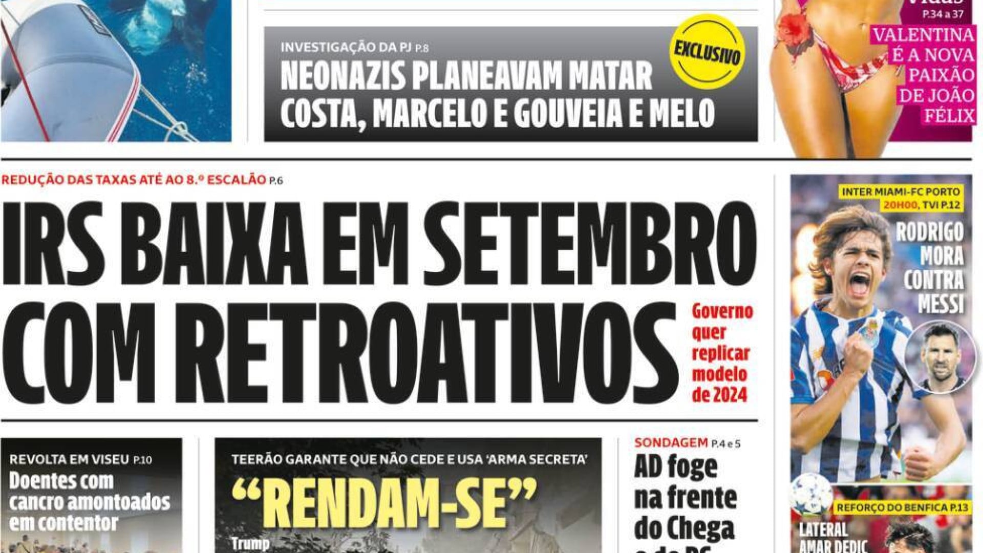 Aujourd'hui, à la une : Ils projetaient de tuer des politiciens ; Bizutage ? Familles indemnisées.