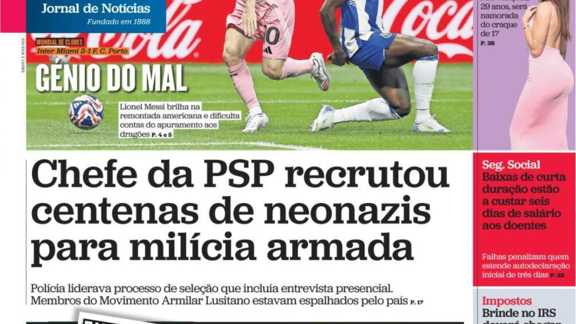 Aujourd'hui dans l'actualité : Chef de la PSP recrute des centaines de néonazis ; Mort mystérieuse.