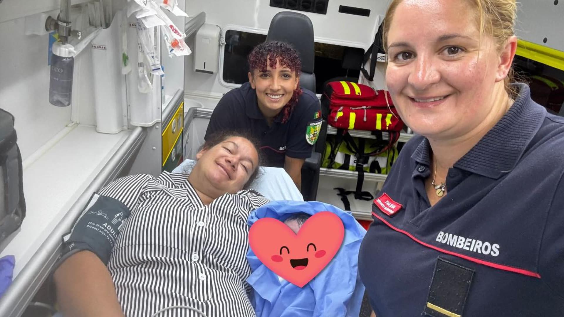 Happy ending. Les pompiers d'Azambuja accouchent à la porte de la caserne.