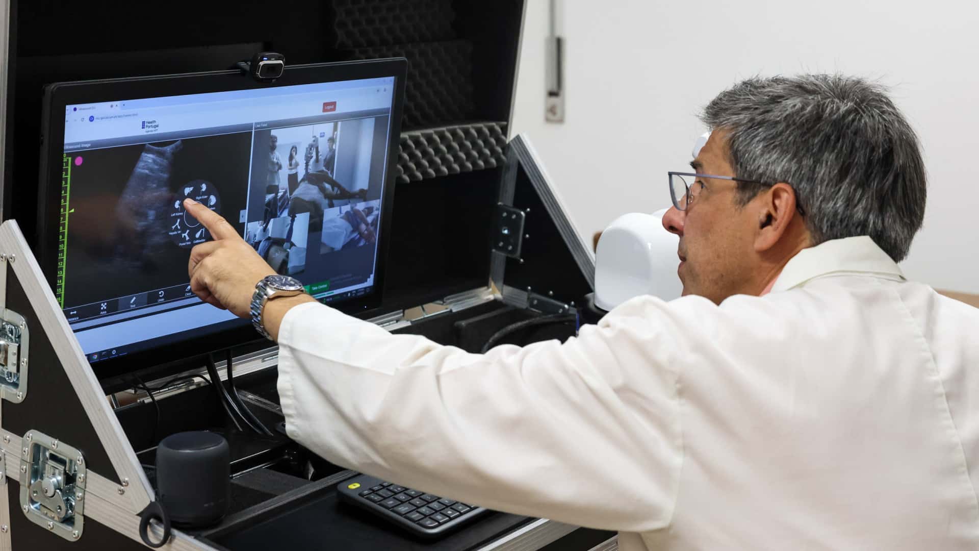 Le ULS de Coimbra teste une technologie pour réaliser des échographies à distance.