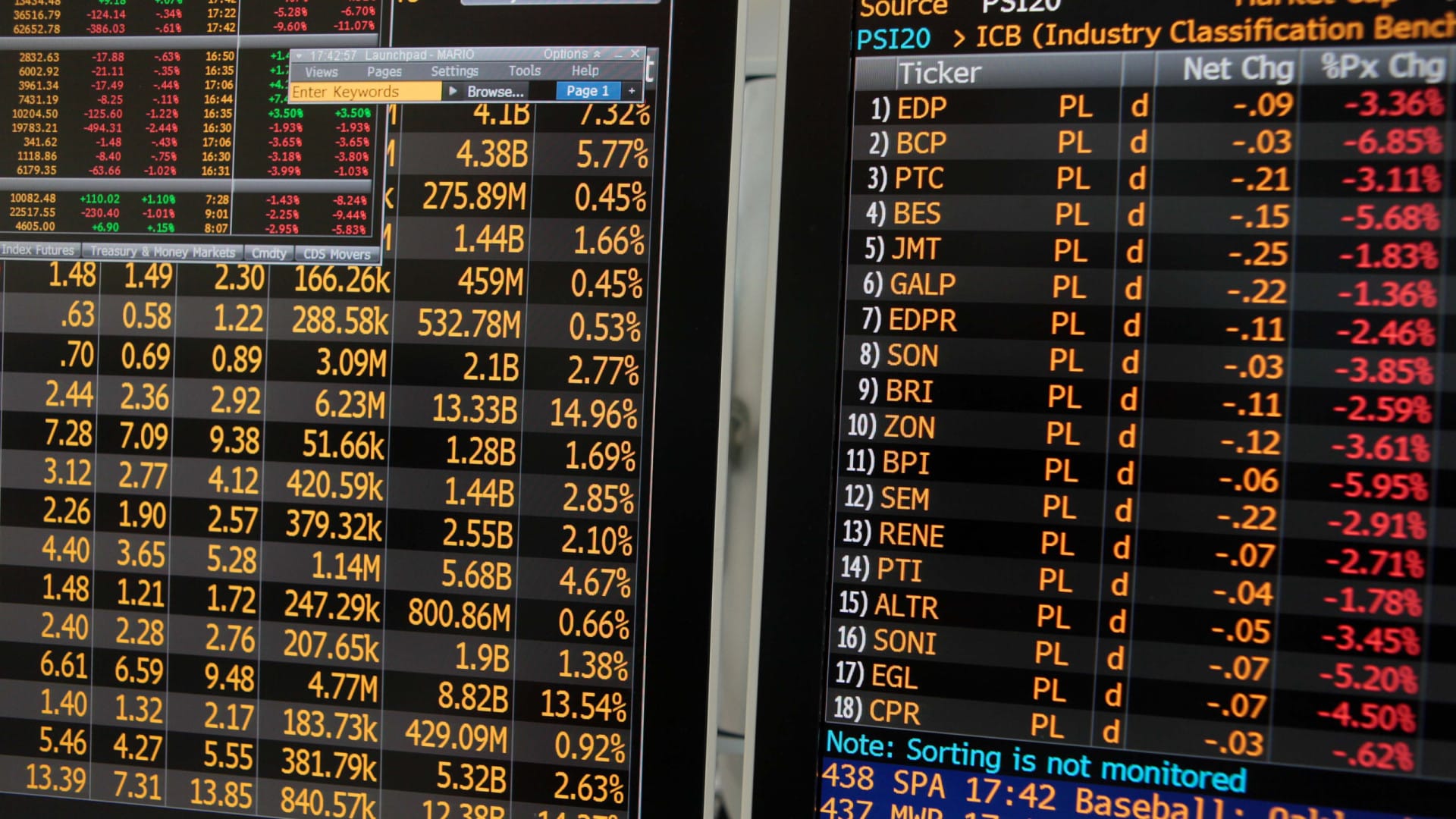 La Bourse de Lisbonne clôture en baisse à contre-courant du reste de l'Europe.