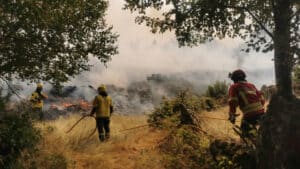 Les habitants ont aidé les pompiers lorsque le feu s'est approché du village d'Alvão.