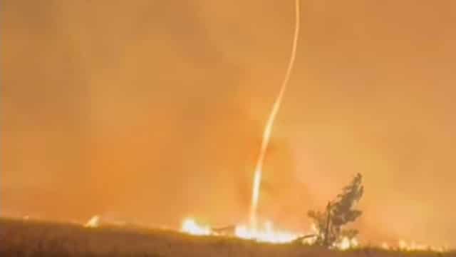 Tornado de fogo filmado em incêndio em Moimenta da Beira. Ora veja