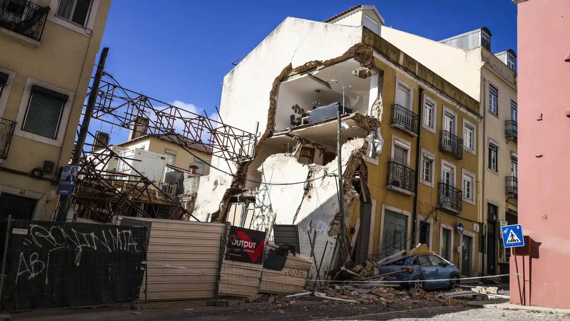 Effondrement de façade à Lisbonne. "Nous allons commencer immédiatement une inspection"