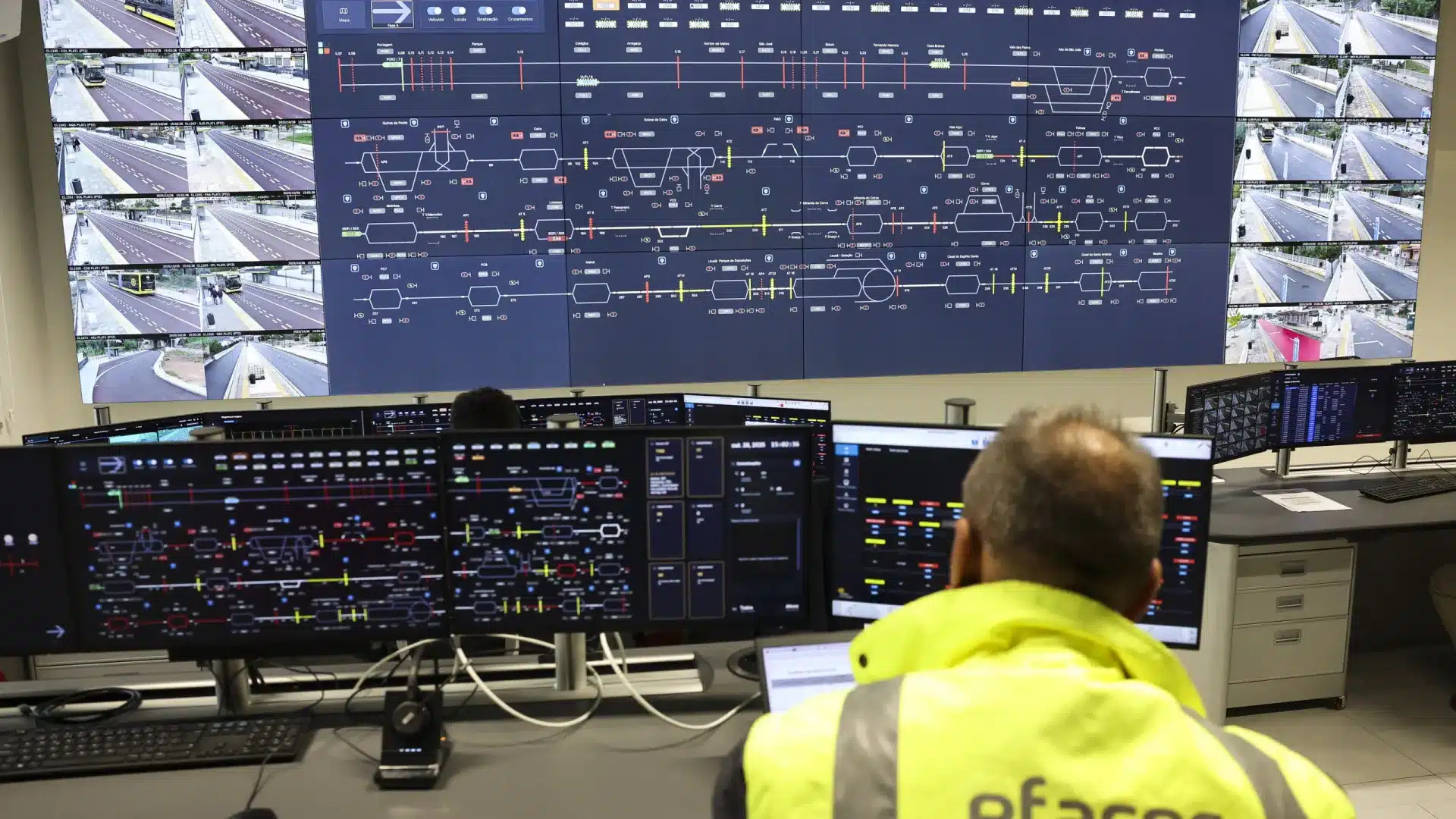 Au poste de commande de Metro Mondego, il y a des solutions inspirées du chemin de fer.