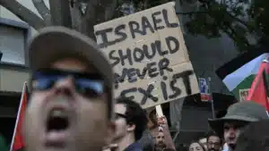 Manifestation pro-palestinienne devant le débat entre candidats à Lisbonne