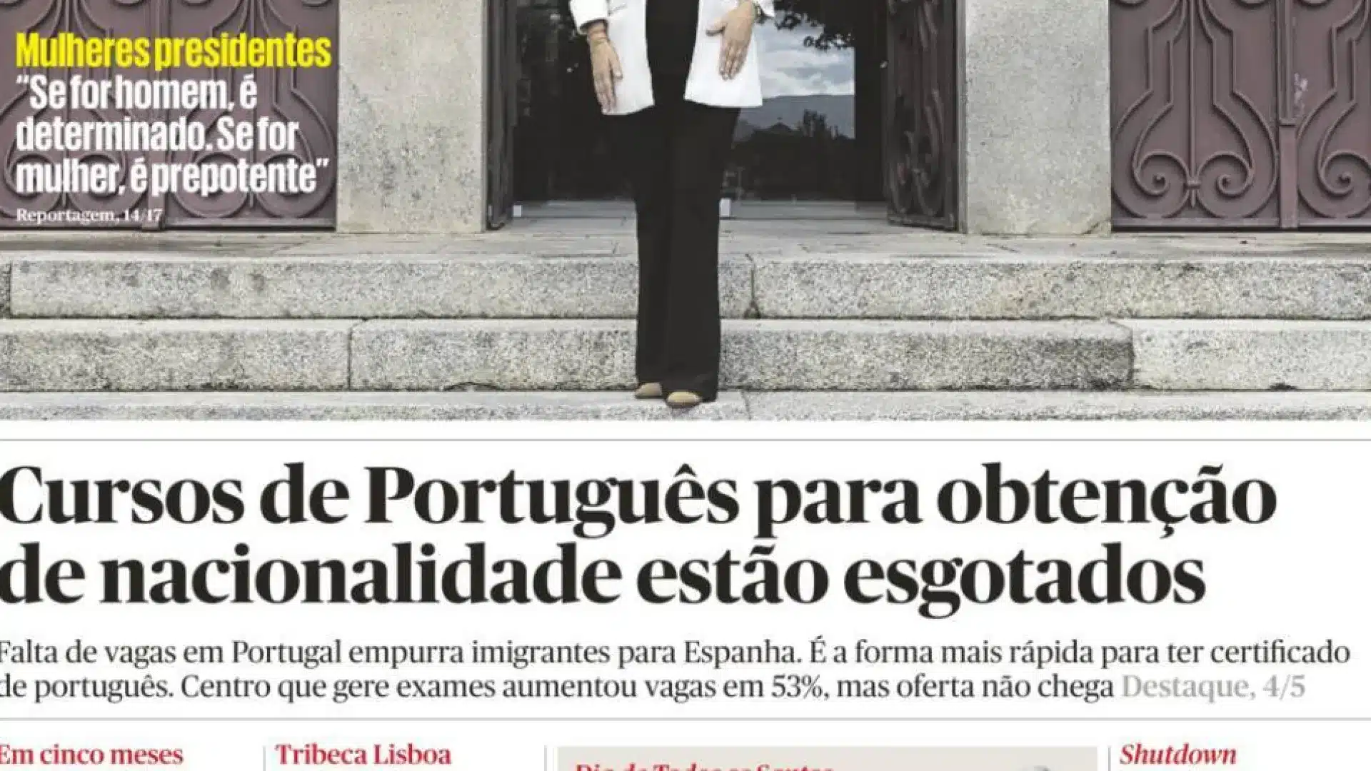 Aujourd'hui à la une : Cours épuisés ; Les Portugais se débarrassent de l'or