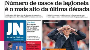 Aujourd'hui à la une : Legionella en forte hausse ; Le crime à Alcobaça était-il passionnel ?