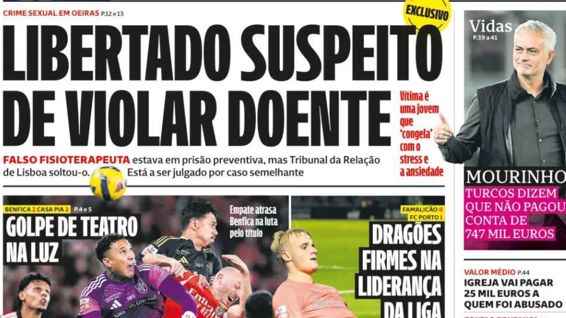 Aujourd'hui à la une : Suspect de viol sur un patient libéré ; Fêtes ? Les hôtels sont complets.