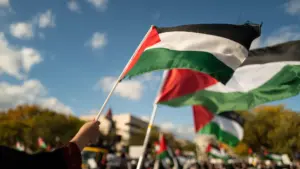 Des centaines manifestent à Lisbonne en solidarité avec le peuple palestinien.