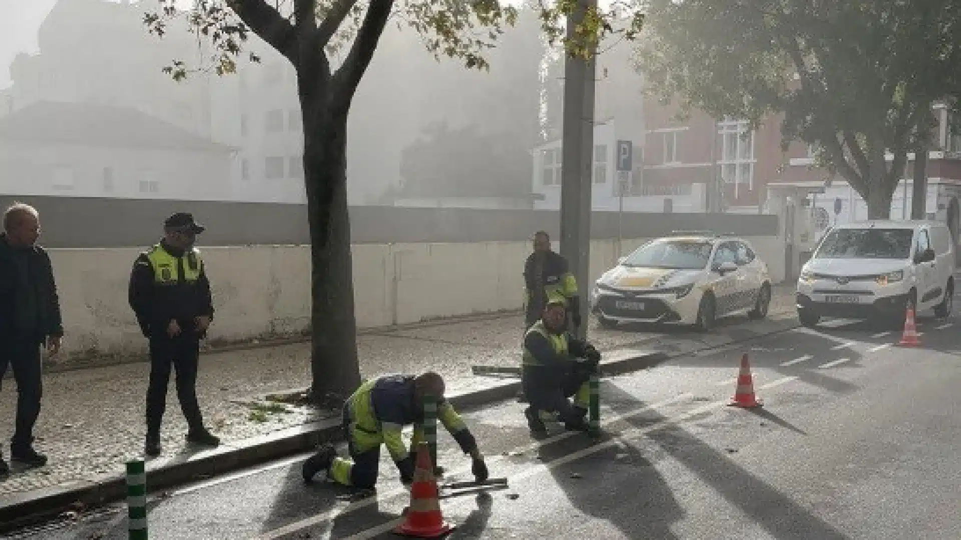 Luis Filipe Menezes ordonne le démantèlement de la piste cyclable à Gaia. Travaux en cours.