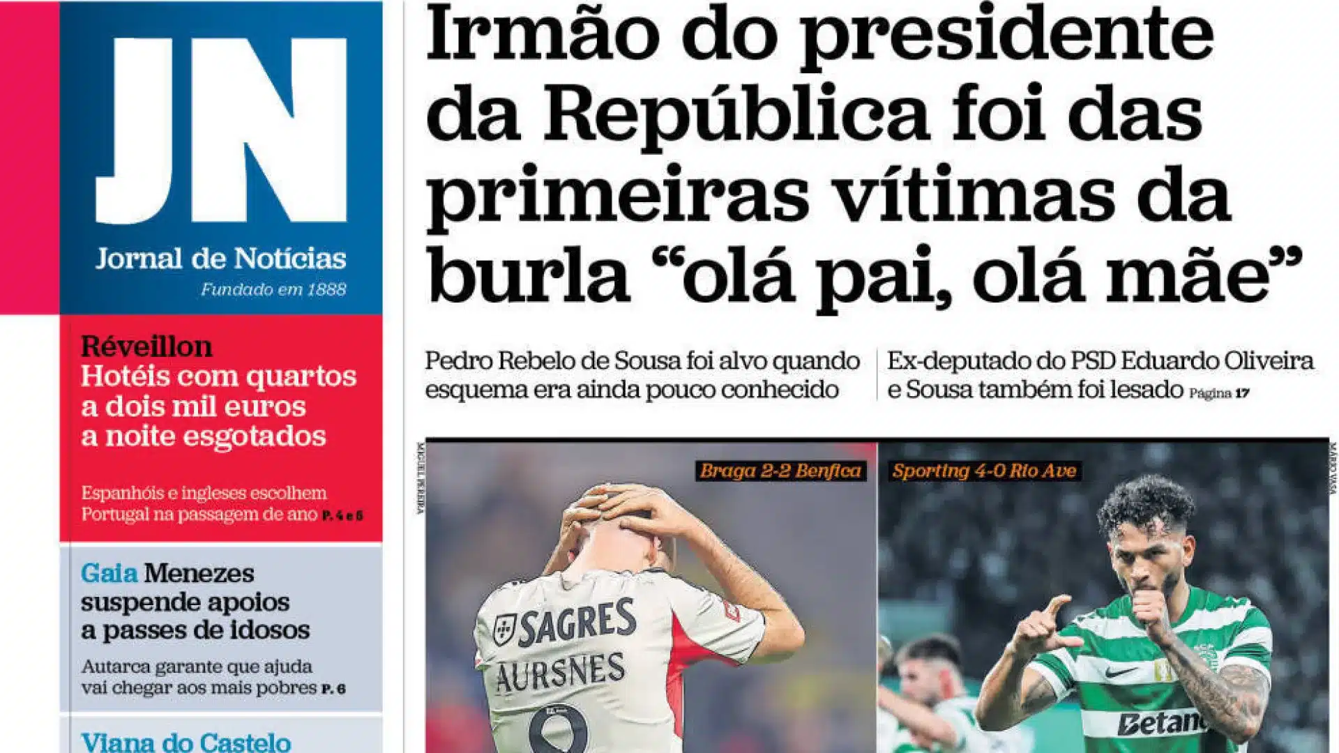 Aujourd'hui à la une : Frère de Marcelo escroqué; Infirmière meurtrière en fuite