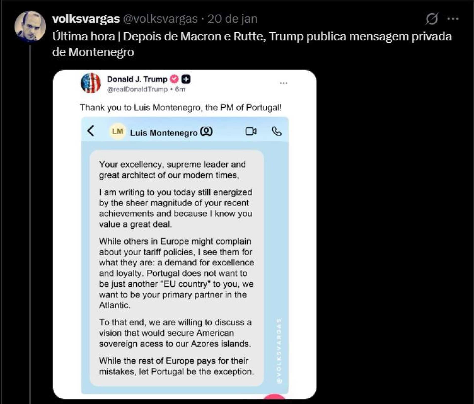 Montenegro contre Volksvargas ? Le ministère public devrait "classer la plainte", déclare l'avocat.