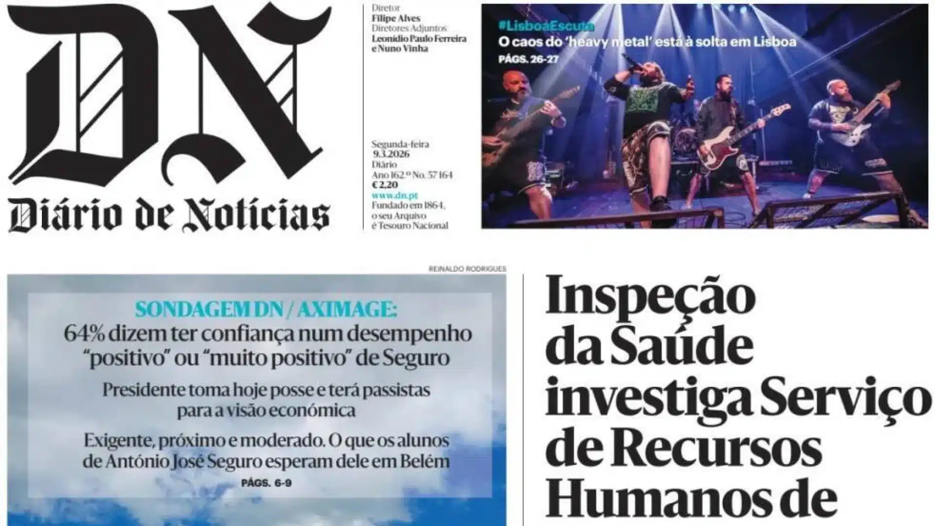 Aujourd'hui à la une : 64 % font confiance à Seguro ; 70 policiers enquêtés