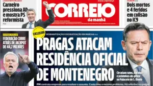 Aujourd'hui à la une : Laisse tomber un passager à 200 km/h et s'enfuit ; Fléaux à São Bento