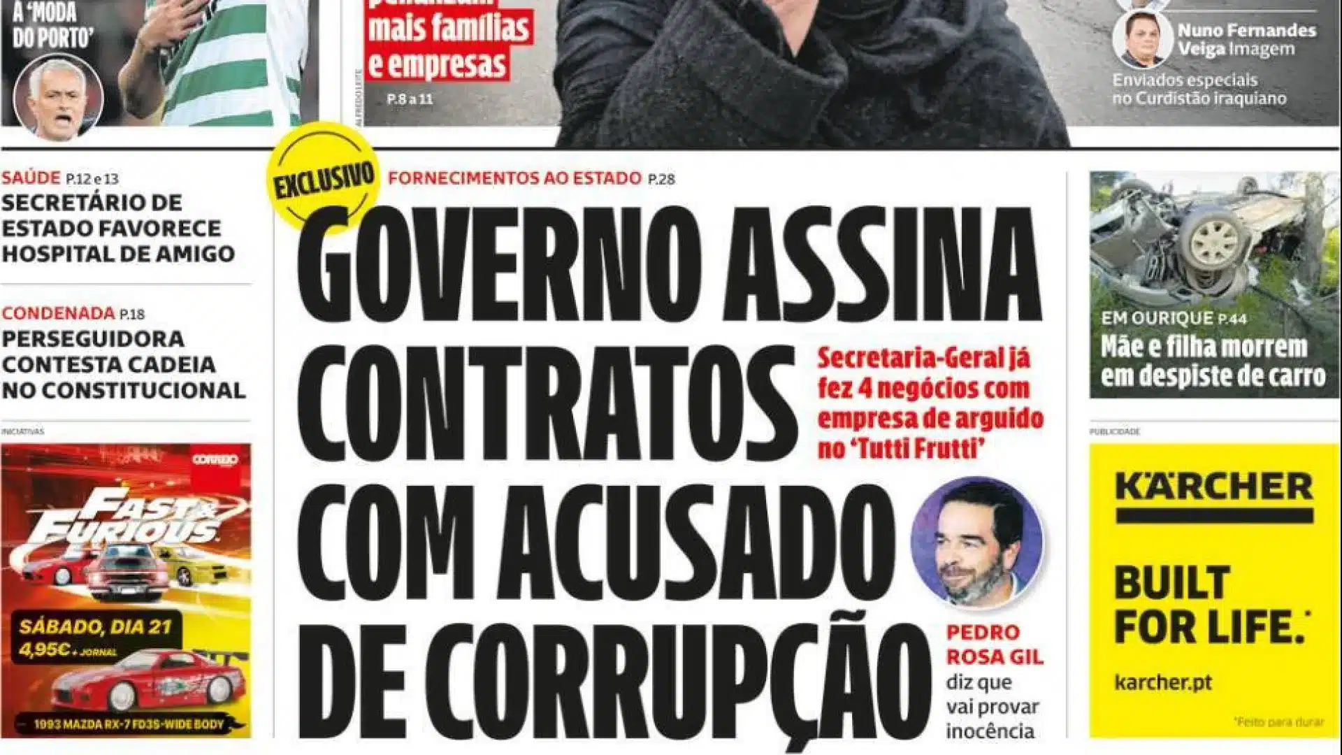 Aujourd'hui à la une : Le gouvernement signe un contrat avec un corrompu ; Des élèves paient pour des stages.