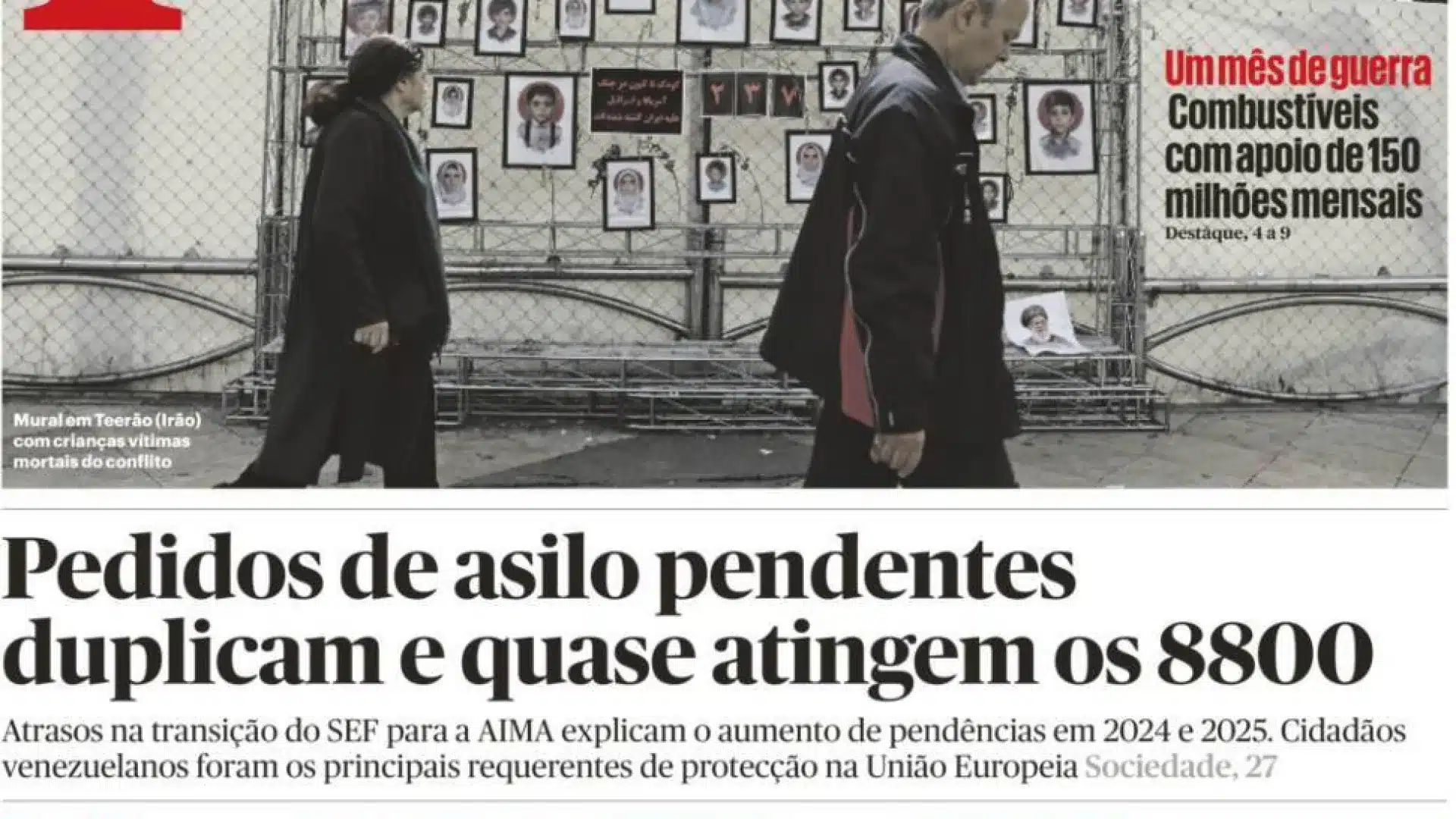 Aujourd'hui à la une : Les demandes d'asile doublent ; Salgado enquêté en Suisse.