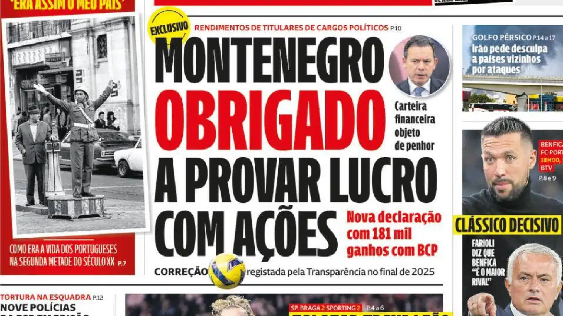 Aujourd'hui à la une : PM obligé de prouver ses bénéfices ; Un détenu a escroqué Pepe.