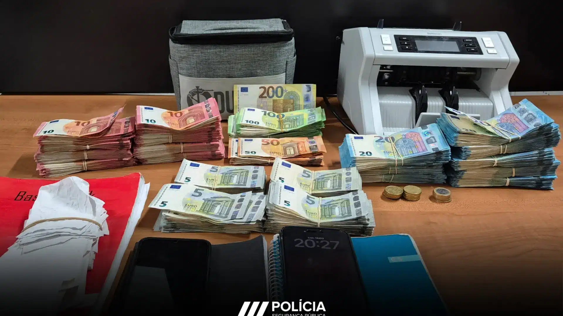 Démantèlement à Amadora d'un système illégal d'argent et saisie de 37.000€.