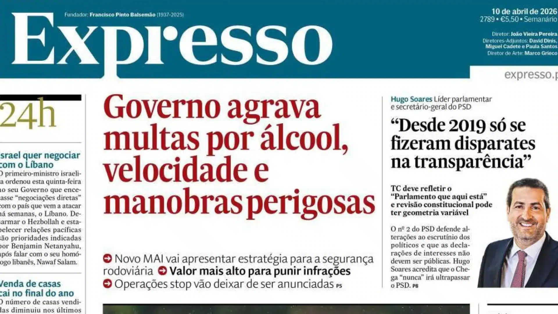 Aujourd'hui à la une : Le gouvernement augmente les amendes ; TAP ne gagne que 0,25 € par passager