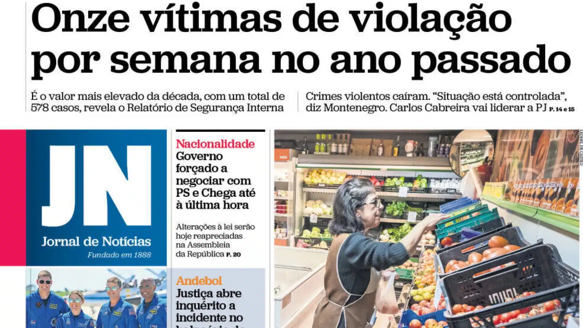 Aujourd'hui c'est la une: 11 victimes de viol par semaine; Il abuse d'une résidente dans une maison de retraite.
