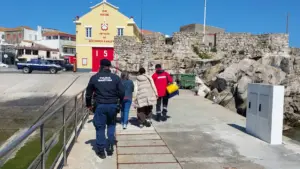 Femme secourue après être tombée et s'être cassé la jambe sur l'île de Berlenga