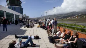 L'aéroport de Madère est sans activité aujourd'hui en raison des vents forts.