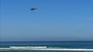 Les recherches pour le jeune disparu à Costa de Caparica se poursuivent sur terre.