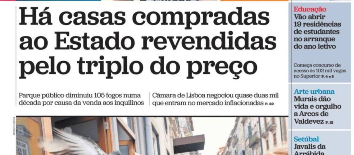 Aujourd'hui à la une : Maisons revendues pour le triple ; Santé avec 1.200 excuses.